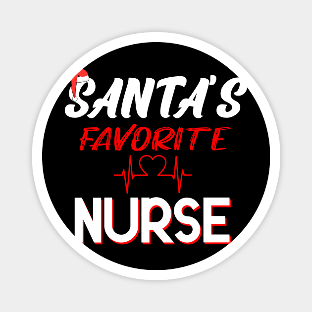 Funny Santa's Favorite Nurse Christmas Magnet by Flipodesigner